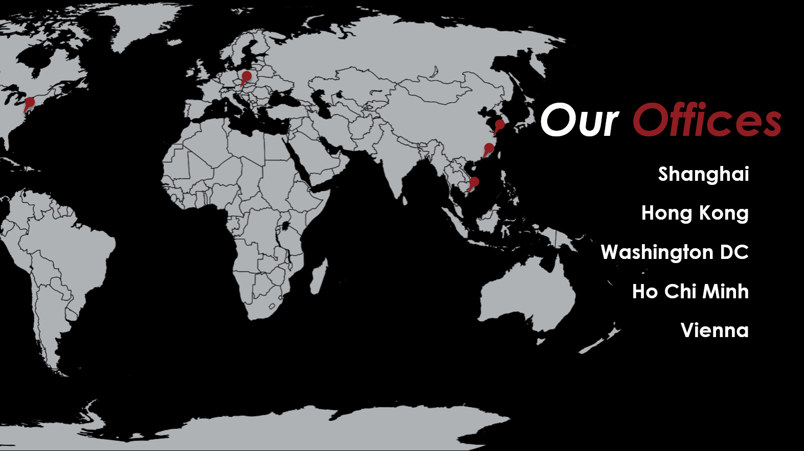 A map of our worldwide locations